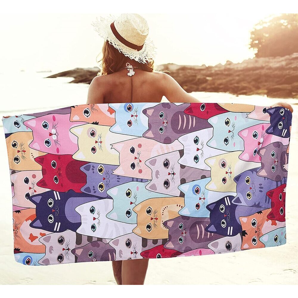Attractive Microfiber Cat Beach Towel