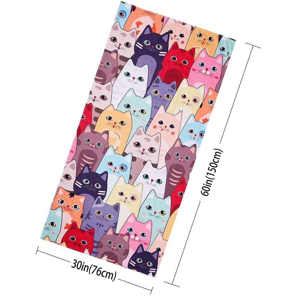 Attractive Microfiber Cat Beach Towel