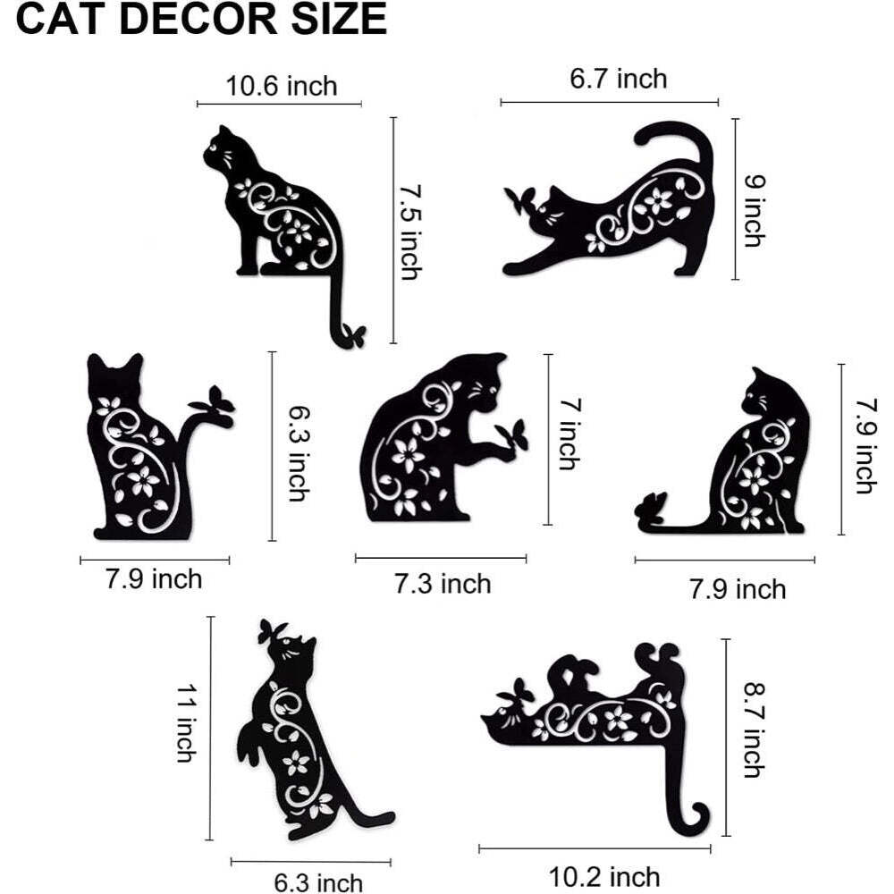 Classy Metal CatThemed Wall Art Decor