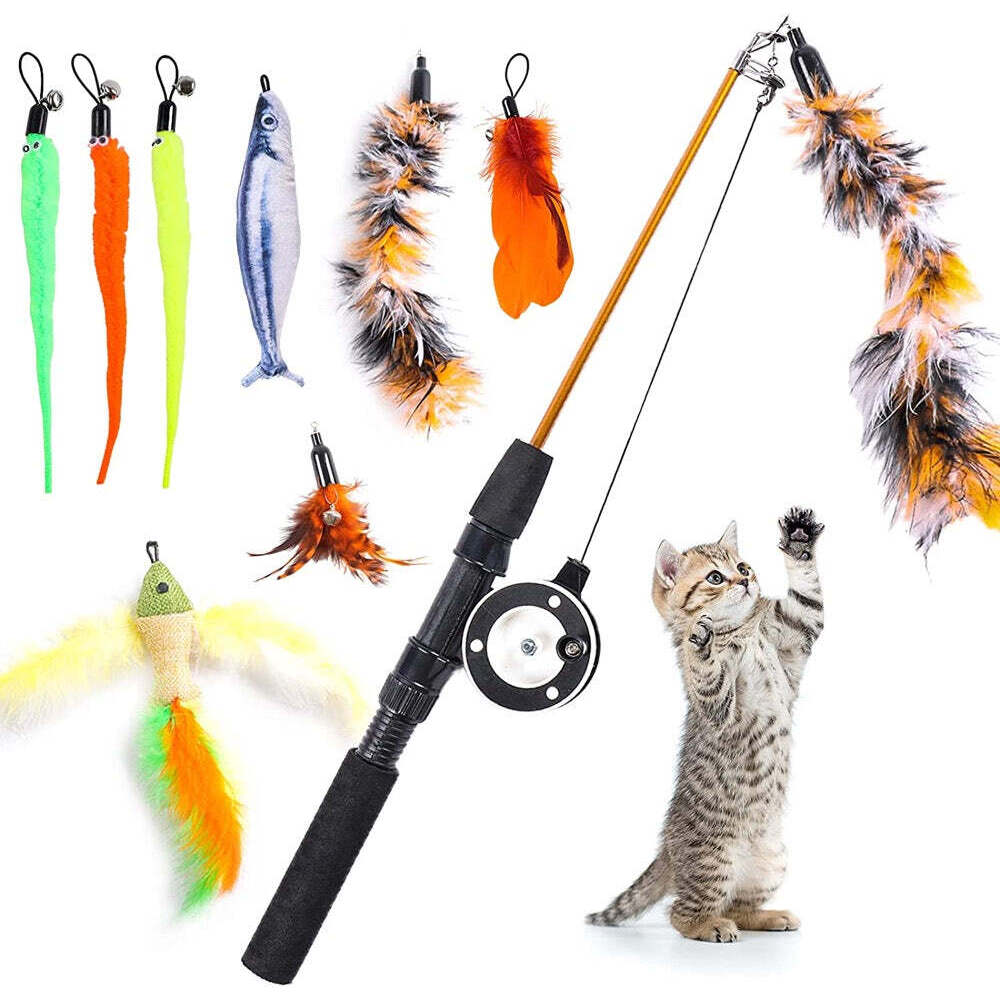 Funny Fishing Rod Cat Wand Toy - CatGlamour.com