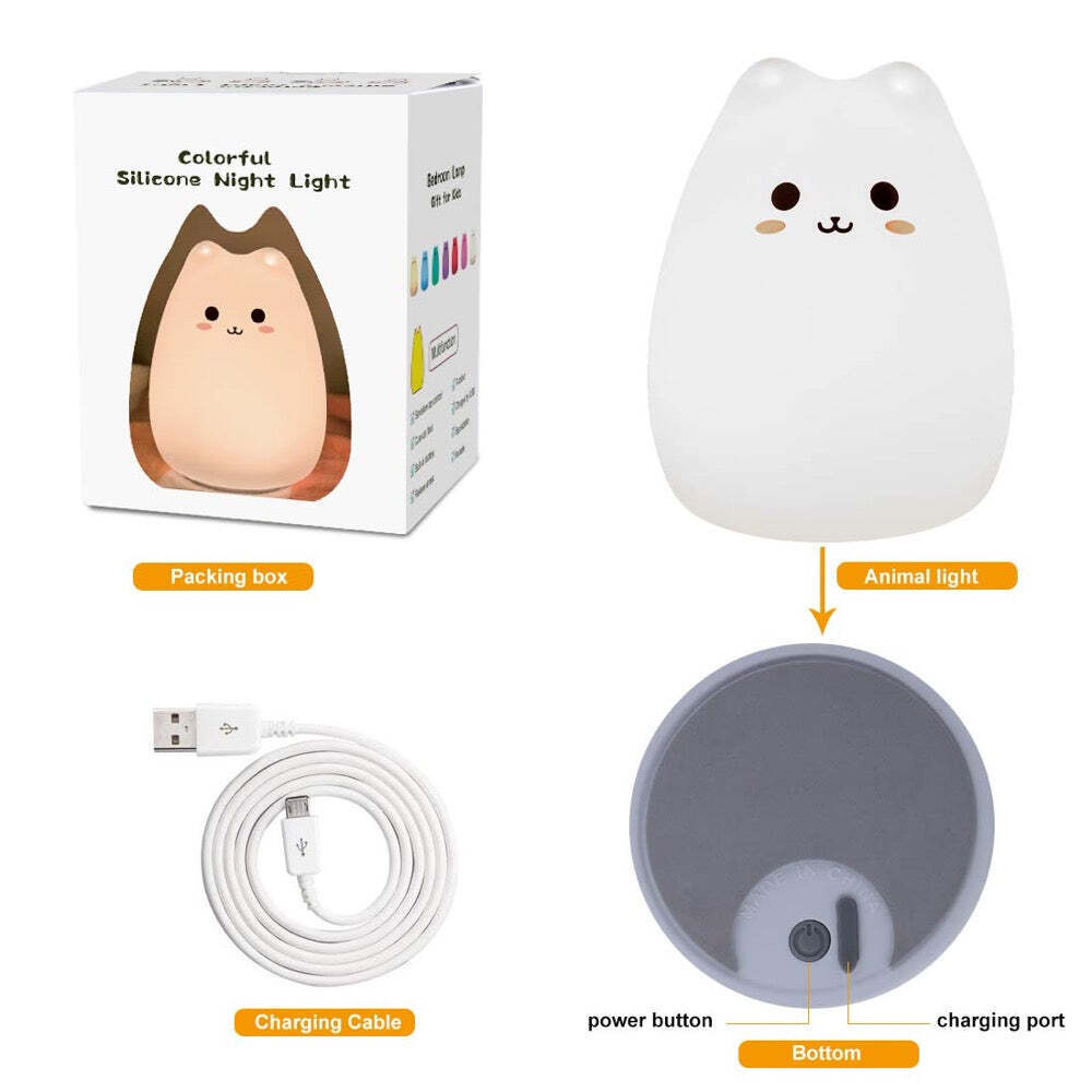 Lovely CatShaped Led Tap Night Light