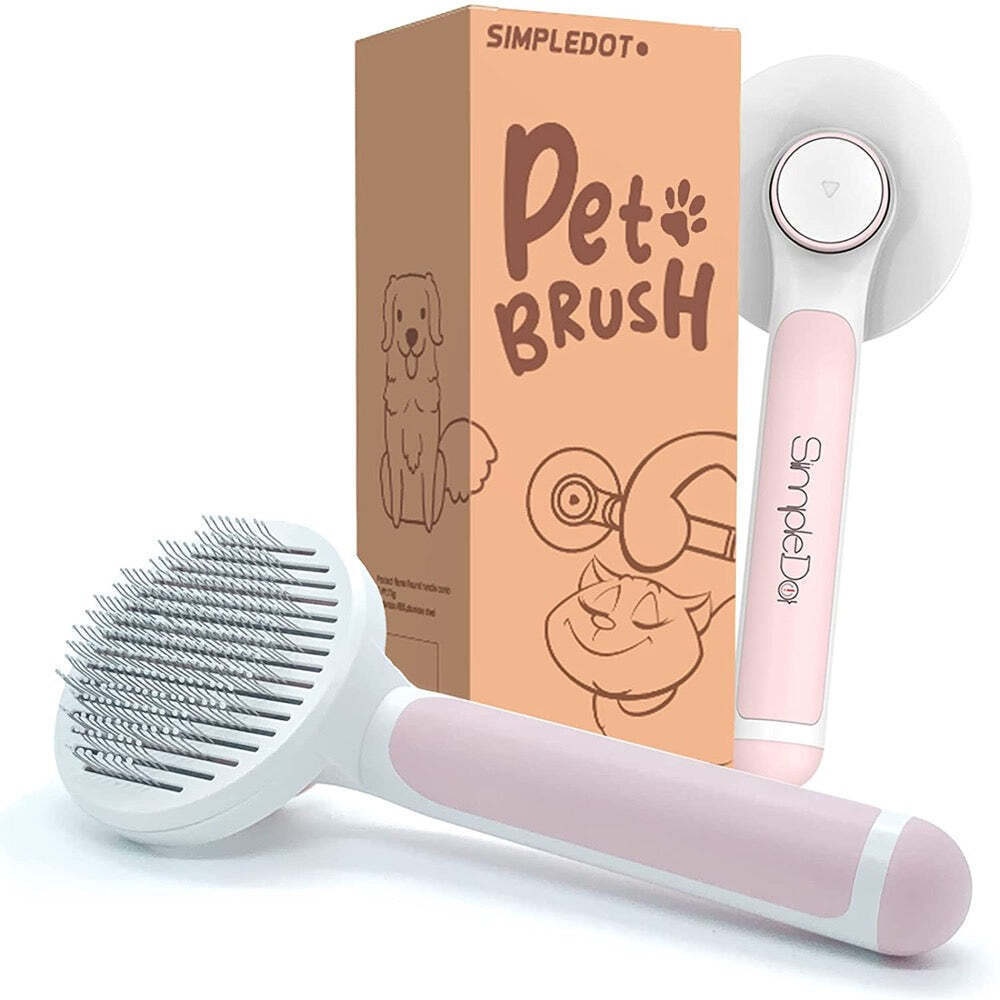View of Self-Cleaning Slicker Cat Grooming Brush - CatGlamour.com