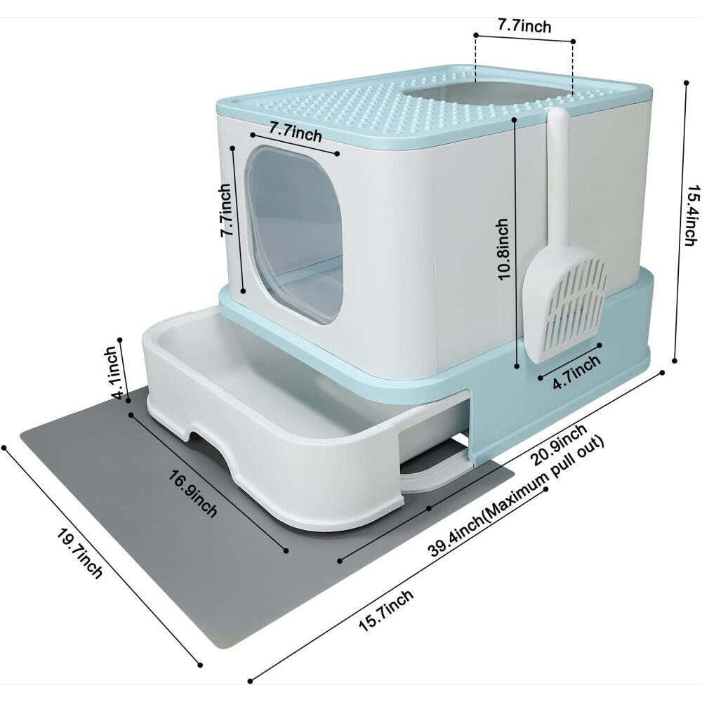 Upgraded Double Entry Drawer Design Cat Litter Box