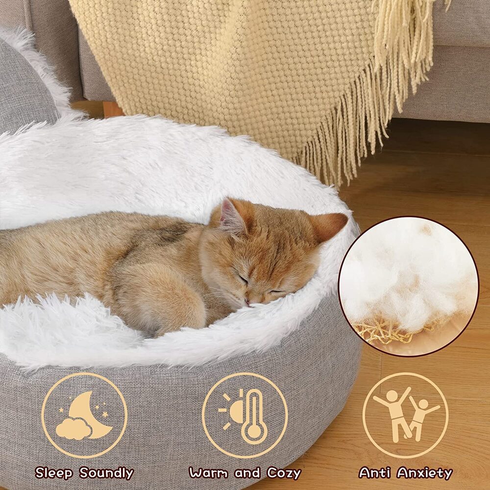 Warm & Fluffy Calming Cat Bed