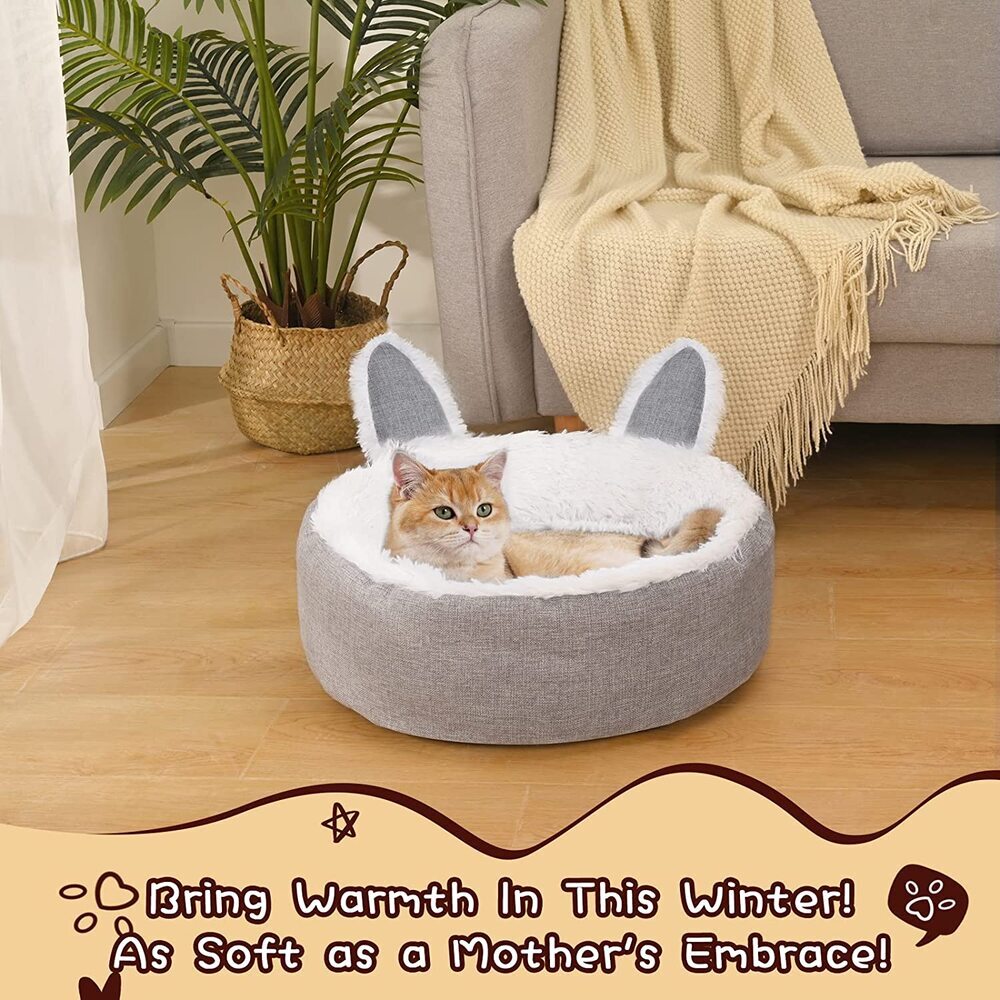 Warm & Fluffy Calming Cat Bed