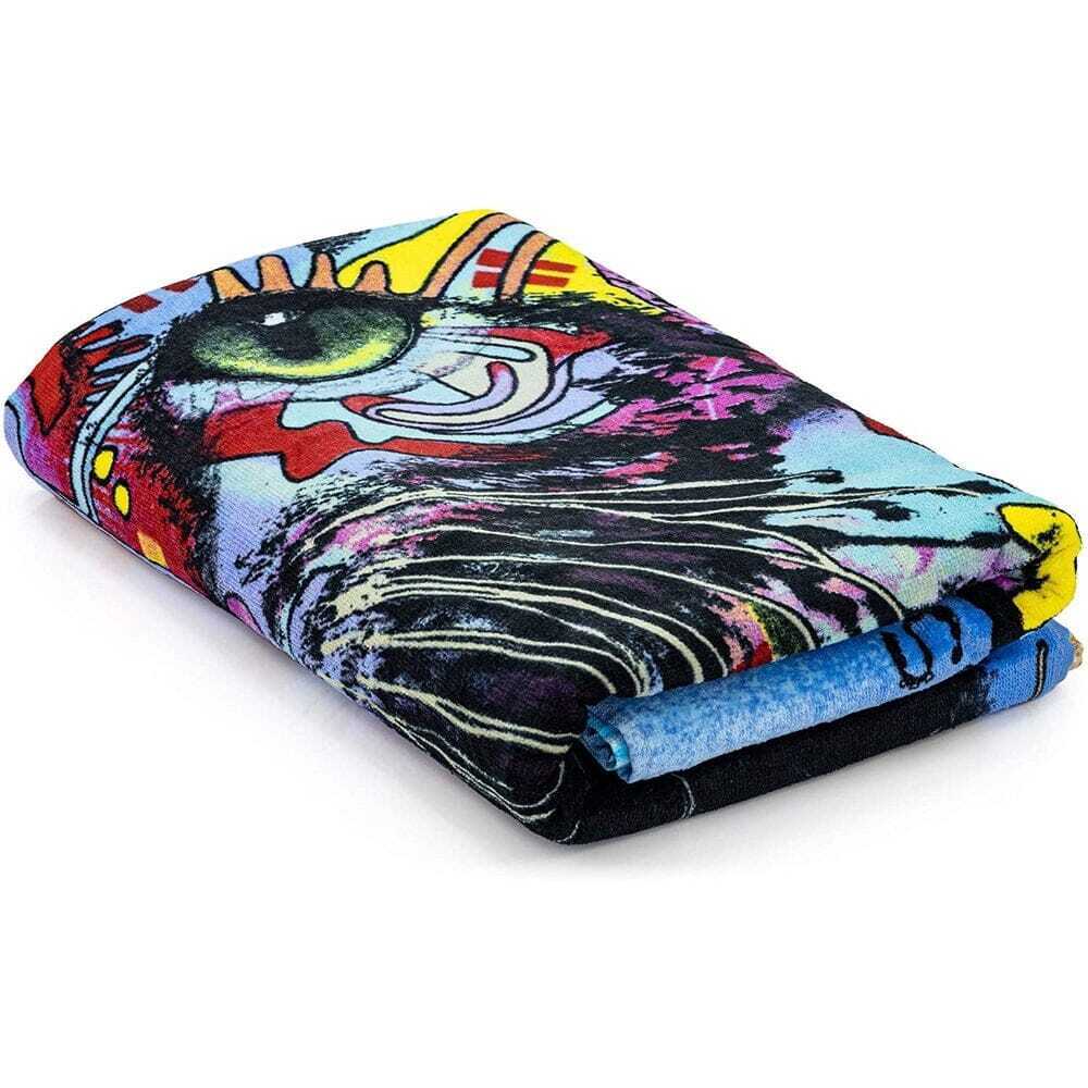 Vibrant Standout Cat Lover's Beach Towel