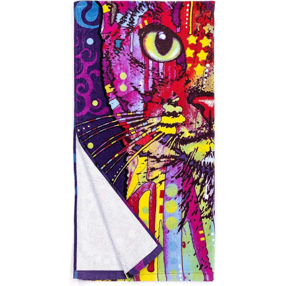 Vibrant Standout Cat Lover's Beach Towel