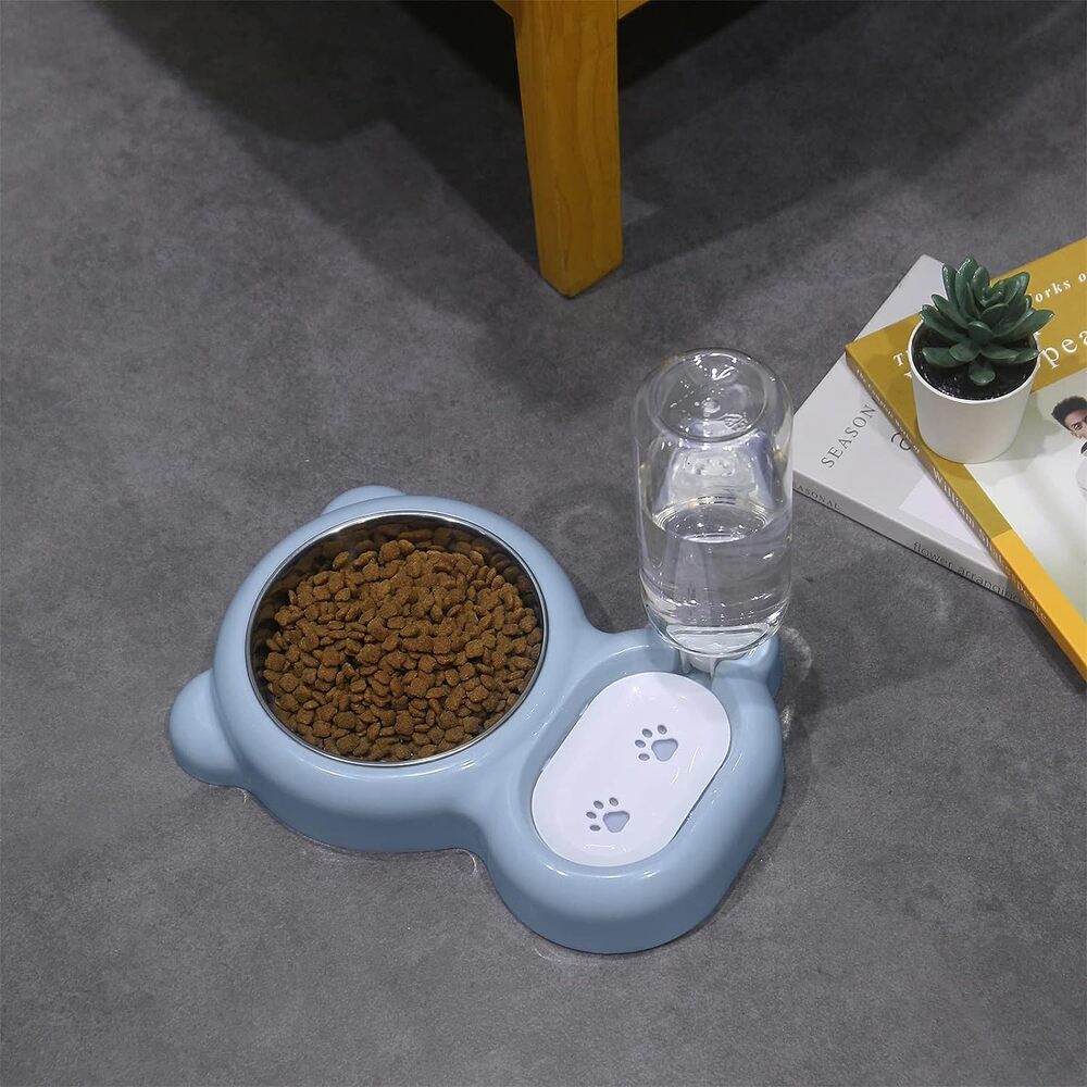 DualAction Cat Bowl & Water Dispenser Set