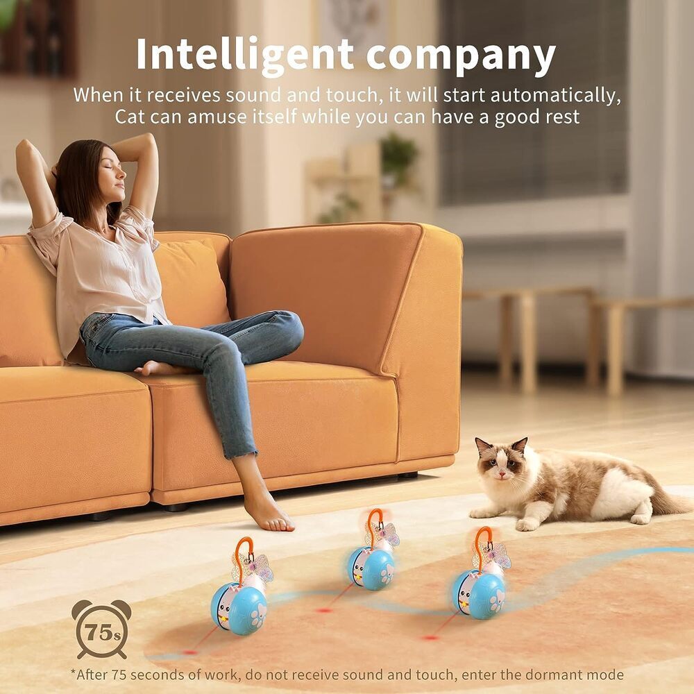 Run & Play Meowing Cat Laser Toy - CatGlamour.com
