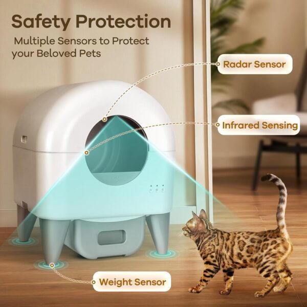Smart Self-Cleaning Litter Box for Cats – 95L Large, App-Connected, Safe & Odorless