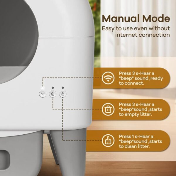 Smart Self-Cleaning Litter Box for Cats – 95L Large, App-Connected, Safe & Odorless