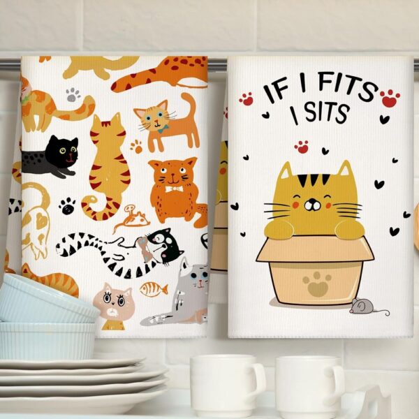Funny & Adorable Cat Kitchen Towels-02 Funny & Adorable Cat Kitchen Towels — 6-Piece Set