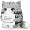 Handmade Mini Positive Crochet Cat