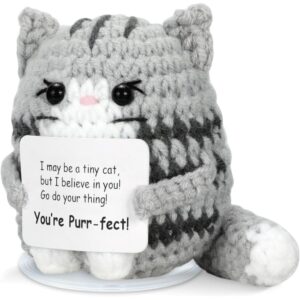 Handmade Mini Positive Crochet Cat